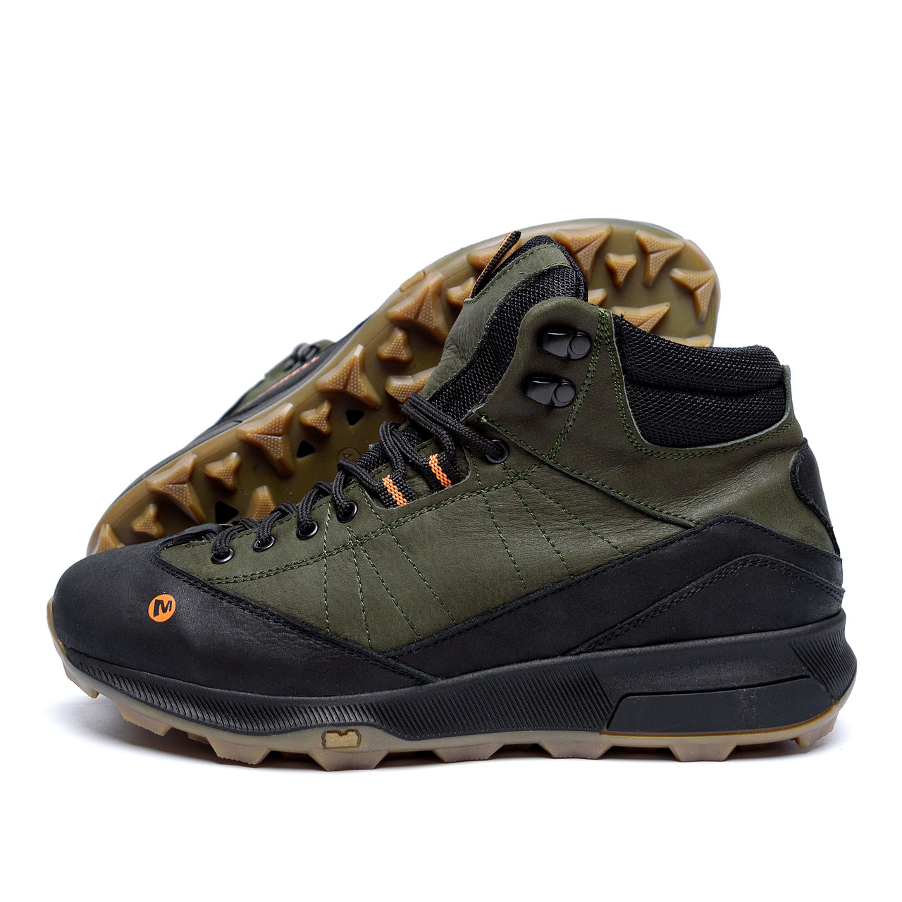 Чоловічі зимові шкіряні черевики MERRELL Green, фото 1