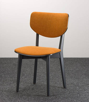 Стілець кухонний 03А помаранчевий Fabric Lab Admiral 9 (ніжки графіт RAL7021) 45x43x82 тканина/дерево, фото 2