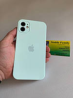 Чехол Silicone Case с защитой камеры для Iphone 11 с квадратными бортиками Бирюзовый
