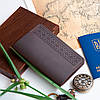 Обкладинка для паспорта з натуральної шкіри з нанесенням орнаменту, Оранжевий, 10х15,5см, фото 7