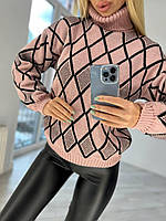 Модный теплый женский свитер универсальный размер разные цвета Ssmod1088