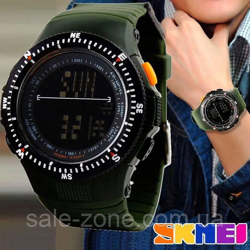 Спортивные мужские часы Skmei 0989 Зеленые - фото 5 - id-p1685982541