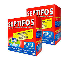 Біоактиватор для септика Септифос Septifos 1296г. 36 пакетів/порцій, (дві пачки по 18 пак.)