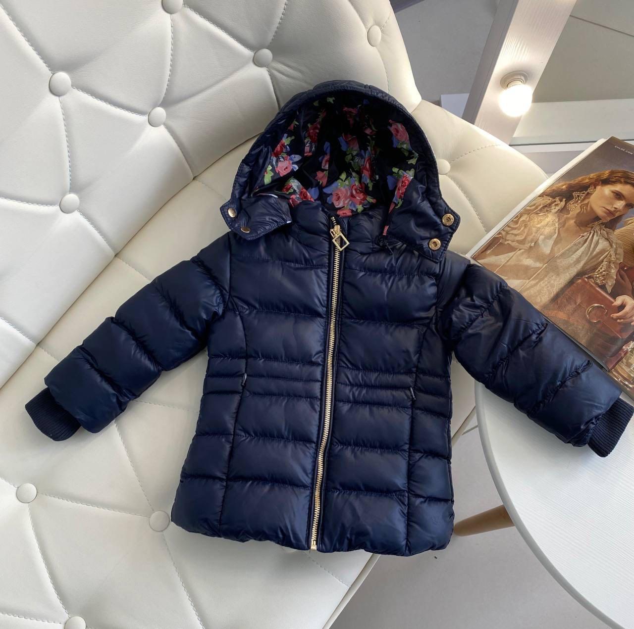 Зимова подовжена куртка для дівчинки 4027 Nature, Тёмно-Синий, Для девочек, Зима, 24/30 міс., фото 1