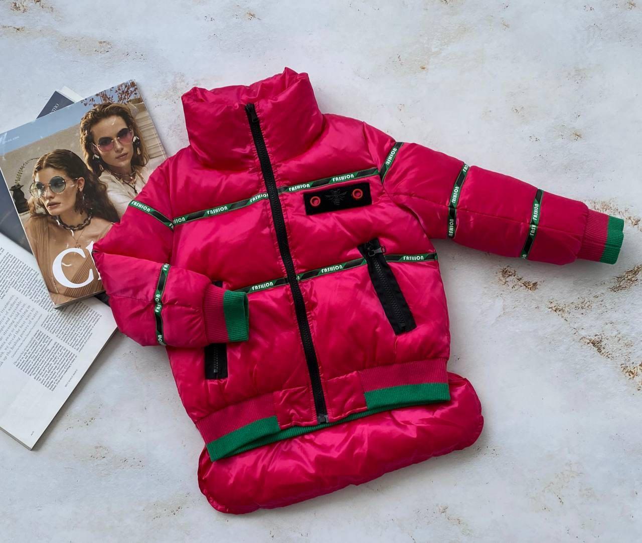 Демісезонна куртка для дівчинки GUCCI Малинова 8002 Jodo, Малиновый, Для девочек, Весна Осень, 110, 5 лет, фото 1