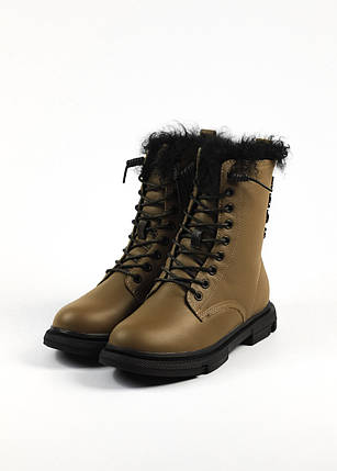 Черевики високі Berkonty 9091 36 Хакі шкіра, фото 1