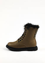 Черевики високі Berkonty 9091 36 Хакі шкіра, фото 3