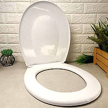 Тверда кришка-сидіння для унітазу білий граніт, СД-21, фото 2