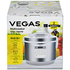 Універсальна мультиварка Vegas VMC-7007W 5 л 42 програми з антипригарним покриттям, фото 4