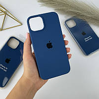 Силиконовый чехол на Айфон 14 c закрытым низом | iPhone 14 Navy blue (20)