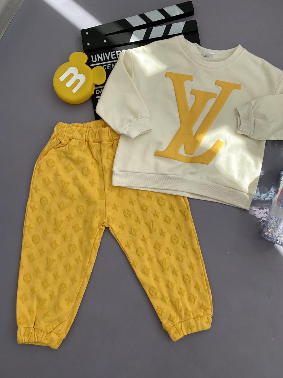 Модний спортивний костюм на дівчинку LOUIS VUITTON Жовтий 35521 110, Жёлтый, Для девочек, Весна Осень, 7 , 3 года, фото 1