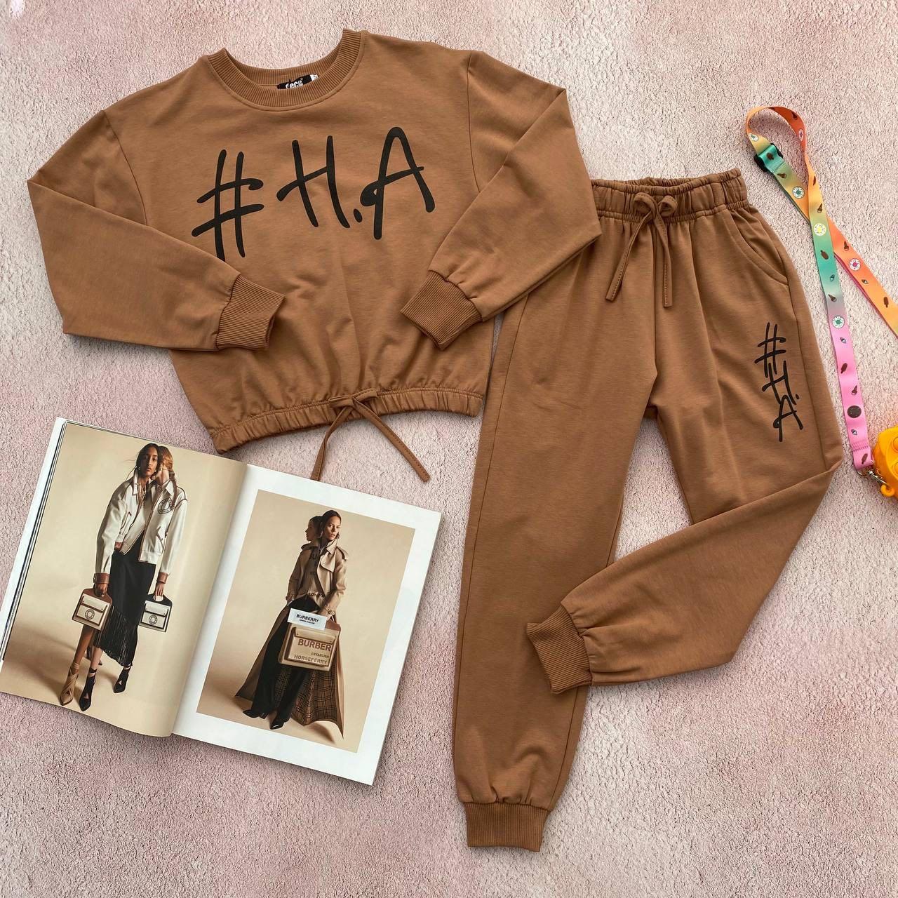 Спортивний костюм для дівчинки "H.A" Коричневий 23621, 169, deco, Коричневий, Дівчинка, Весна Осінь, 122, фото 1