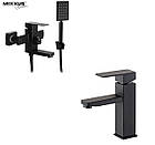Комплект змішувачів для ванної 2 в 1 Mixxus  Kub 009 Euro Black + Mixxus Kub 001 Black, фото 3