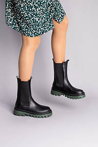 Жіночі демісезонні черевики з резинкою Челсі ShoesBand Чорні натуральні шкіряні всередині байка 36 (23,5 см) (Ѕ86011д)