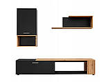 Стенка Maze II білий / дуб Вотан, чорний, чорний, фото 3
