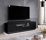 Тумба під телевізор Reja 5 см, пластик, 3 LED синій, хай тек, білий глянець, Чорний глянц, Чорний глянц, чорний глянець, фото 3