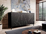 Комод Marmo 150 3D 5, модерн, білий, чорний, мармуровий ефект чорний, фото 4