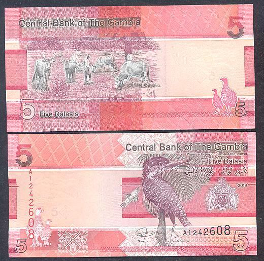 Гамбія Gambia 5 далас 2019 - 2023 рік UNC  №492