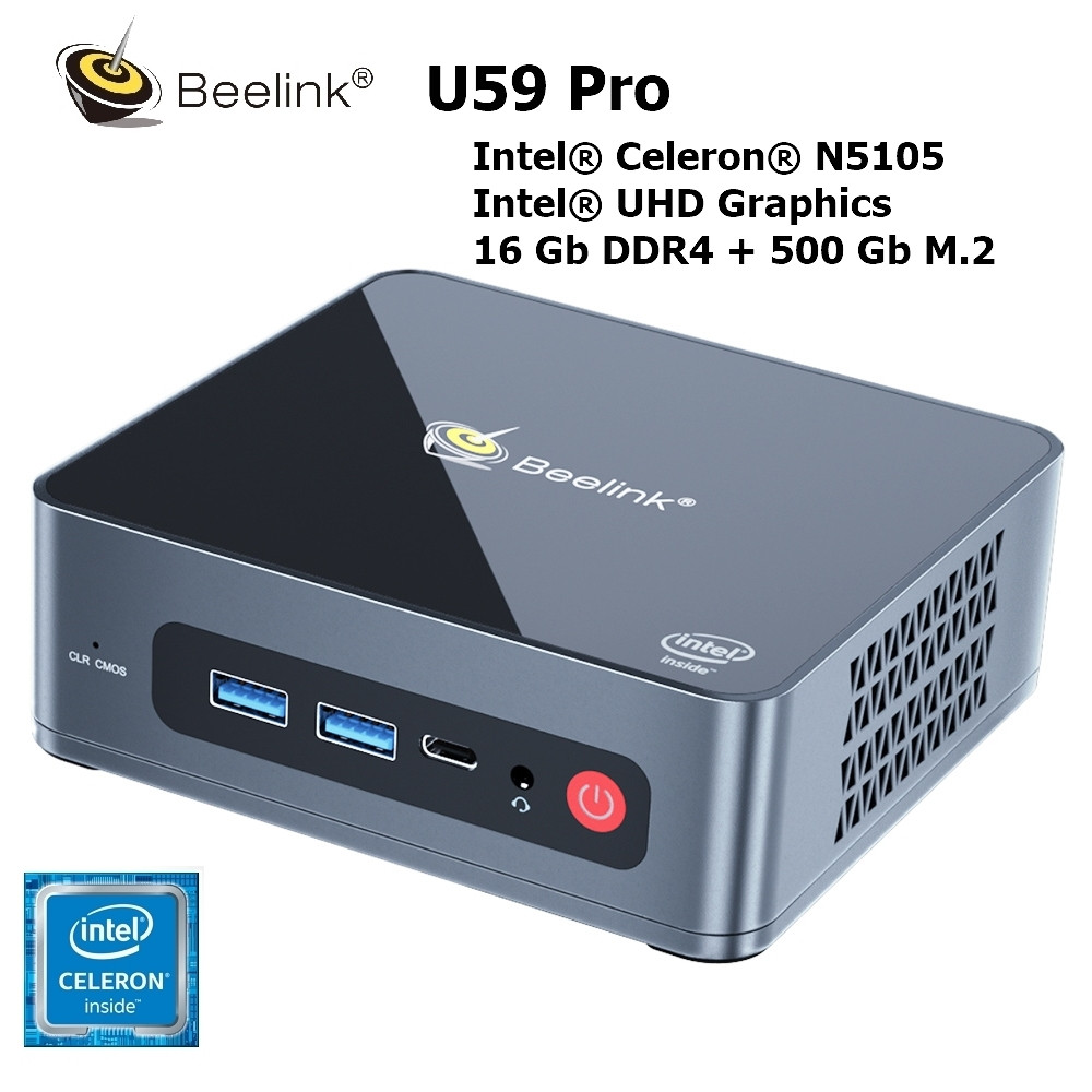 Beelink U59 Pro Mini PC Intel® Celeron® N5105, 16GB+500GB, цена 11931 ...