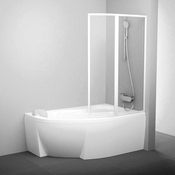 Шторка для ванни Ravak VSK2 ROSA II 170 R Білий Transparent
