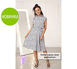 📌 Жіноча сукня в горошок з воланами міді | Гарне літнє плаття в горох "Elina" норма, фото 2