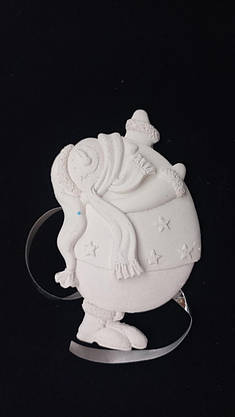 Гіпсова фігурка для розмальовування "Сніговік" (з підвіскою) С-4-2, фото 1