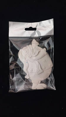 Гіпсова фігурка для розмальовування "Сніговік" (з підвіскою) С-4-2, фото 3