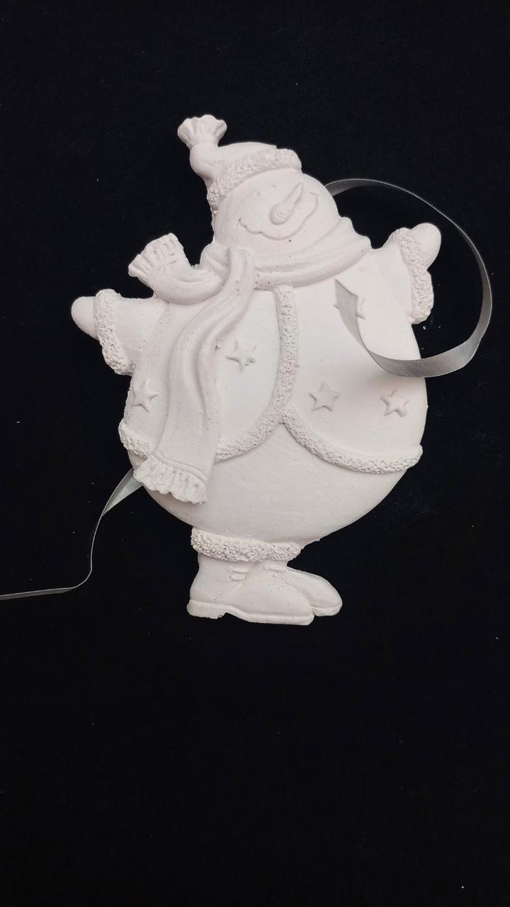 Гіпсова фігурка для розмальовування "Сніговік" (з підвіскою) С-4-3