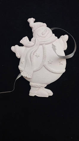 Гіпсова фігурка для розмальовування "Сніговік" (з підвіскою) С-4-3, фото 1