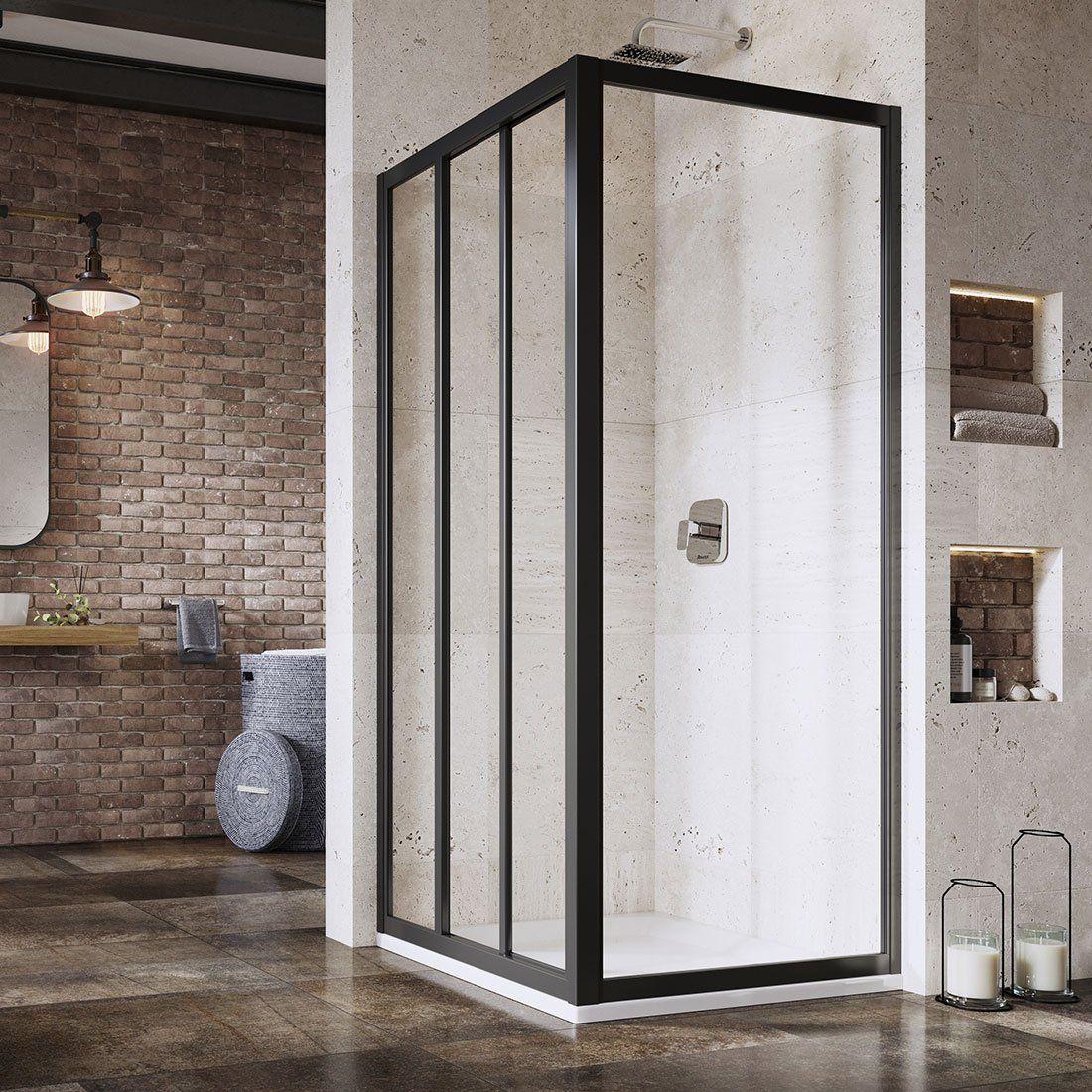 Нерухома стінка для душу Ravak APSS-90 198 Чорний TRANSPARENT, фото 1