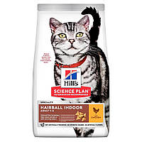 Hill`s Science Plan Adult Cat Hairball Indoor сухой корм для взрослых домашних котов с курицей 3 кг