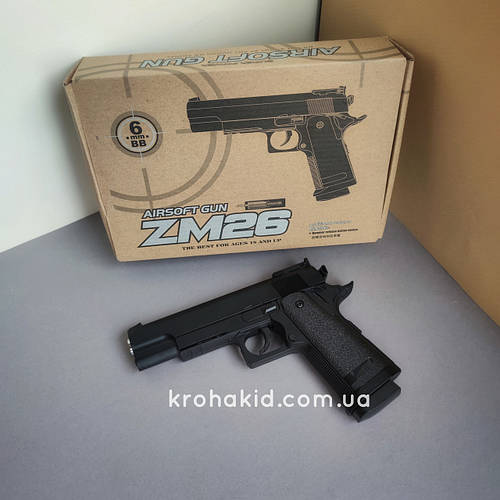 Іграшковий металевий пістолет на пульках 6mm CYMA ZM 26 пістолет ЗМ 26, ціна 590.40 грн — Prom