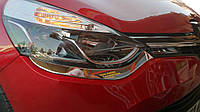Накладки на передние фонари (2 шт, нерж.) для Renault Clio IV 2012-2019 гг
