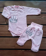 Теплий комплект для новонароджених малюків -боді з повзунками ( тканина футер-з начосом)