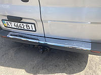 Накладки на задний бампер с загибом (Carmos, сталь) для Nissan Primastar 2002-2014 гг