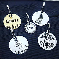 Адресник жетон для собак, медальйон із гравіюванням — кулон кісточка