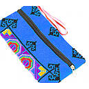 Косметичка гаманець ручна вишивка синій, фото 3