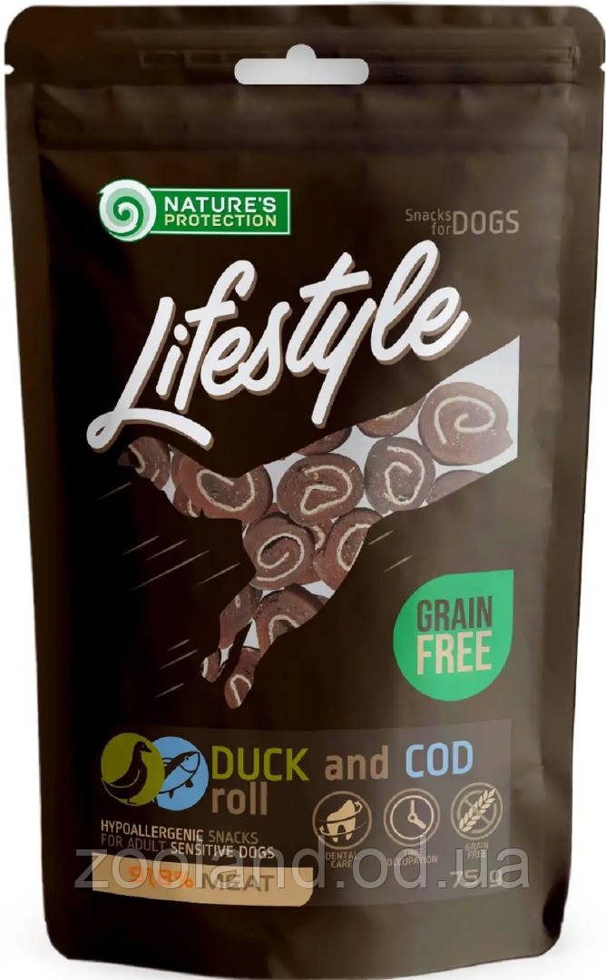 SNK46129 Nature's Protection Lifestyle Snack For Dogs Рулети з качки та тріски, 75 г