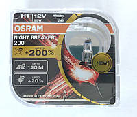 Комплект галогенових ламп Osram 64150NB200-HCB H1 Night Breaker +200% 55W 12V PX26d HardDuopet