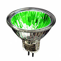 Лампа галогенная MR16 12V/35W зеленая