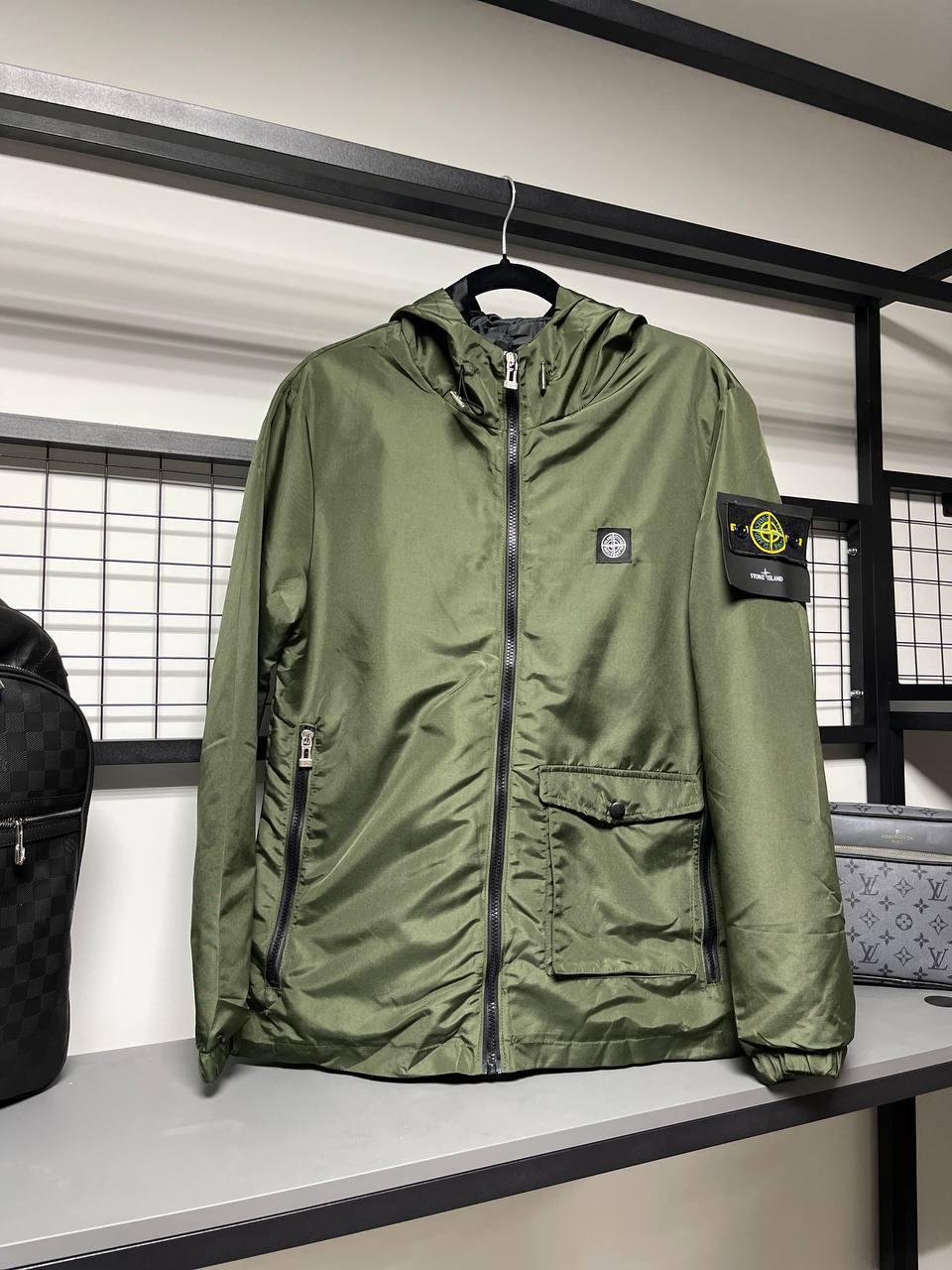 Ветровка Stone Island хаки / Стон Айленд мужская куртка / брендовые куртки Stone Island - фото 1 - id-p1686170087