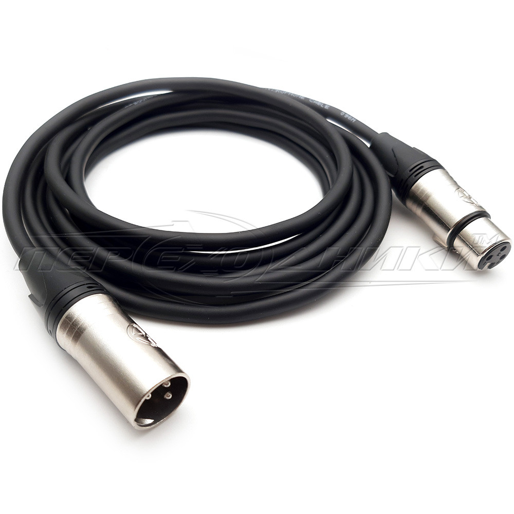 Подовжувач XLR 3 pin (cannon) M/F у екрані, преміум