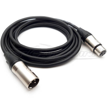 Подовжувач XLR 3 pin (cannon) M/F у екрані, преміум, фото 1