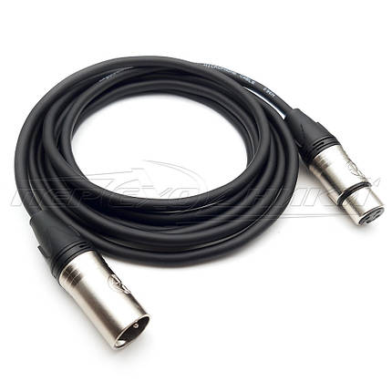 Подовжувач XLR 3 pin (cannon) M/F у екрані, преміум, фото 3