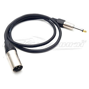 Кабель 6.3 моно на роз'єм XLR 3 Pin у екрані (тато), преміум, фото 1