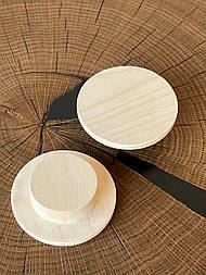 Кругла меблева ручка дерев'яна / діаметр 70 мм