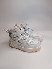 Хайтопи для дівчинки Clibee 808 wh/pinc білі р.27