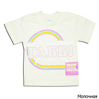 Футболка дитяча стильна бавовняна GABBI Габбі міні Молочний на зріст 80 (13132)