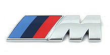 Металева емблема (логотип) M Power BMW (БМВ) на багажник грати Триколірна Хром (8.3 x 3.2см), фото 6