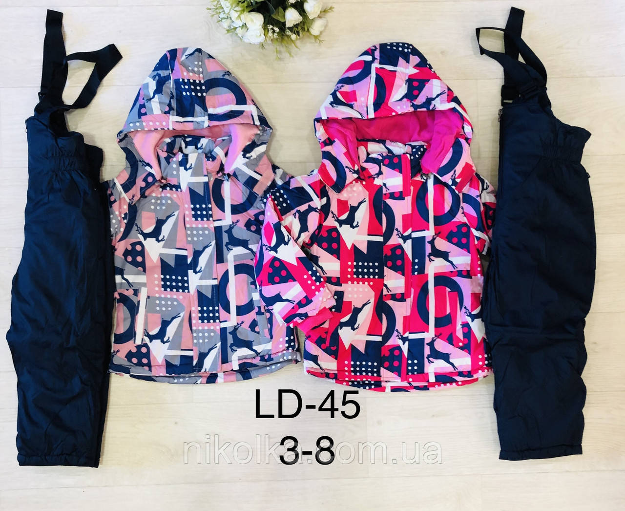 Комбінезон для дівчинки на флісі оптом (куртка +комбінезон), S&D, 3-8 рр., арт. LD45